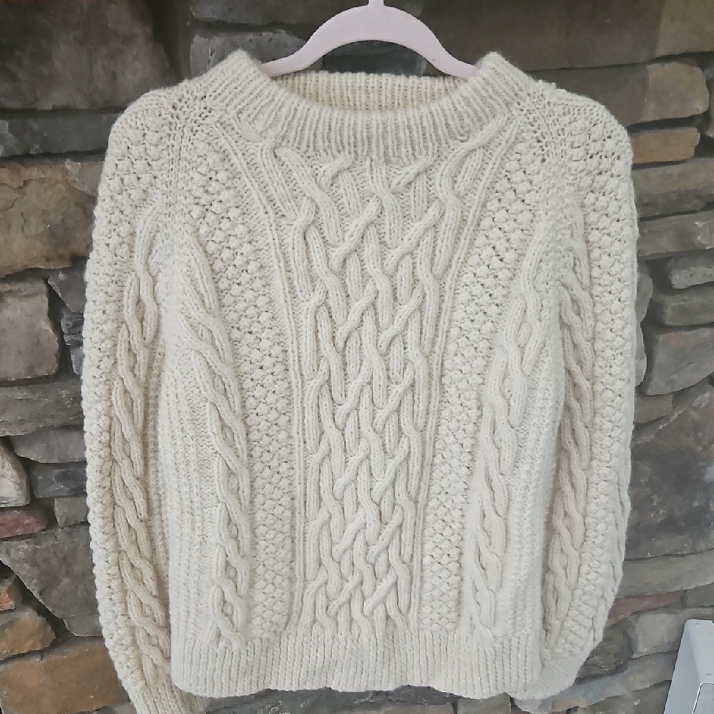 Classic Cream Cable Knit Sweater